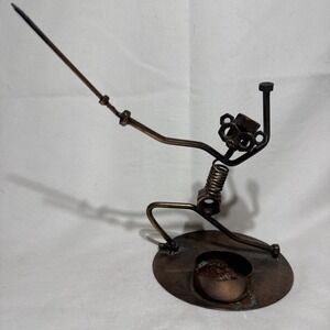 Nuts and Bolts Scrap Metal Sword Fighter Sculpture Tealight Holder‎ Metal ART